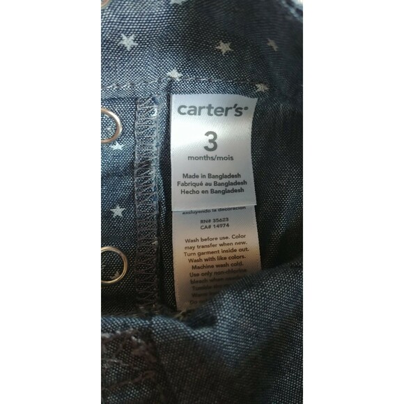 Dress 3 months New Carters girl Baby denim with bloomer shorts infant wear - Picture 3 of 3